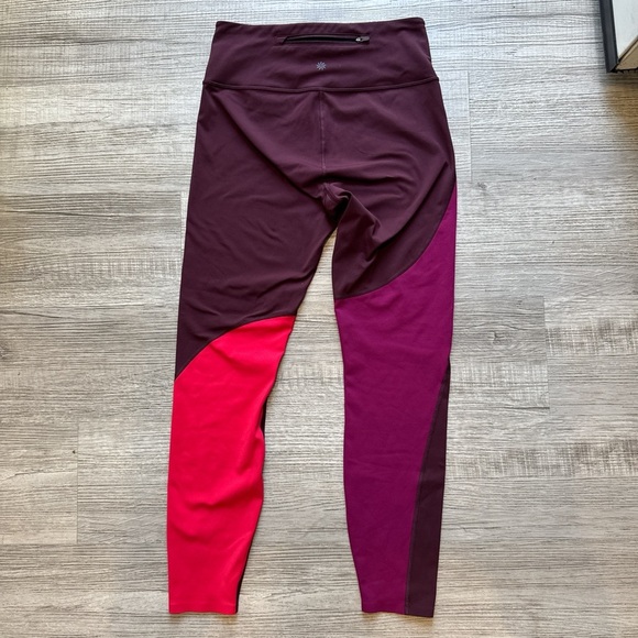 Athleta Burgundy and Red Colorblock Leggings size s - Picture 7 of 11